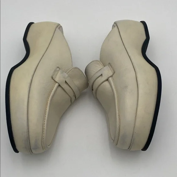 Free people Winston Cream platform Loafers women 38 Silp on Y2K leather retro - Picture 5 of 14